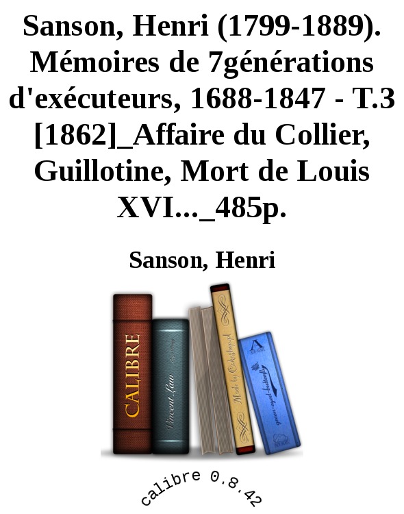 Couverture actuelle de Mémoires de 7 générations d'exécuteurs